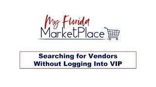 Searching for Vendors Without Logging Into VIP