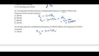 MCQ ON SOUND WAVES IN A STRING, OPEN AND CLOSED PIPE PART 2