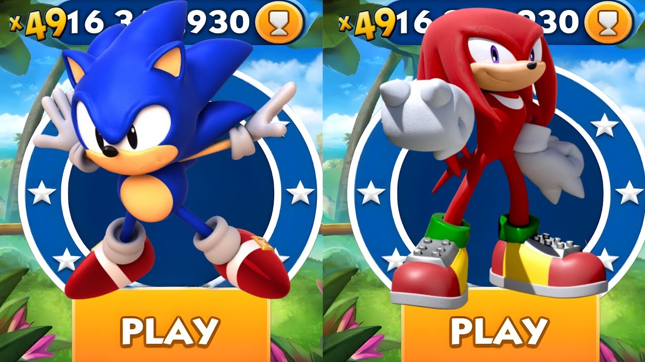 Sonic Dash - Classic Sonic VS Knuckles _ Movie Sonic vs All Bosses Zazz ...