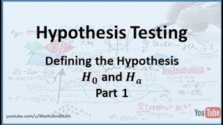Hypothesis Testing: Defining the Hypothesis (Uncovered) - Part 1