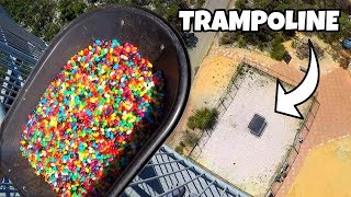 20,000 JELLY BEANS Vs. TRAMPOLINE from 45m!...