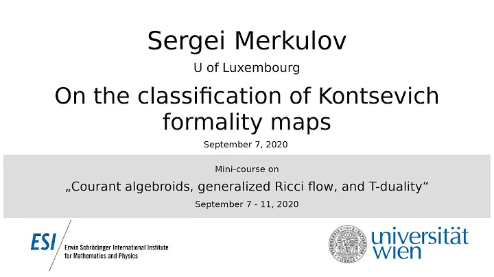 Sergei Merkulov - On the classification of Kontsev...