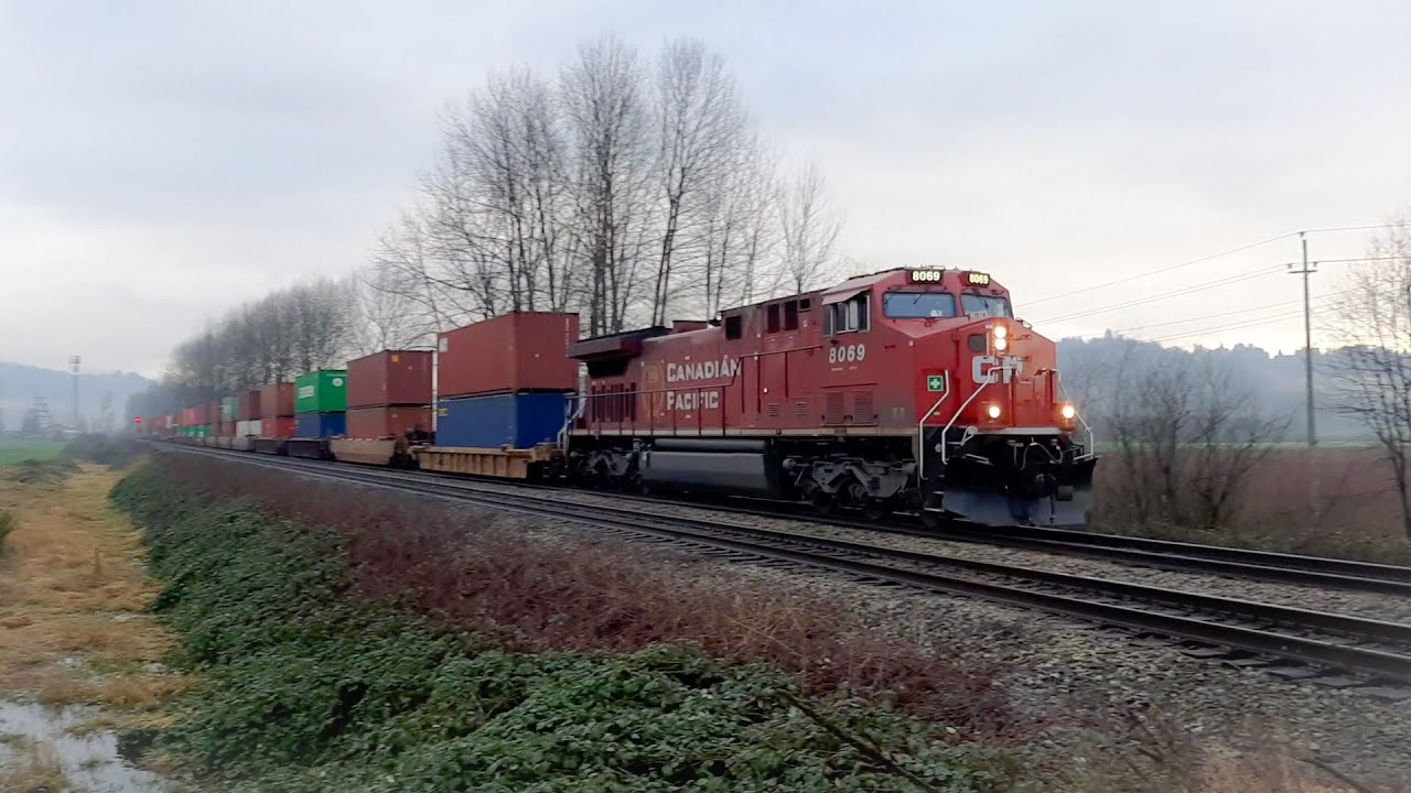Nice Horn On A Long CP Stack Train 199 At Glen Valley BC