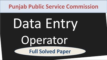 Data Entry Operator DEO 04-10-2020  Punjab Police PPSC Past Papers