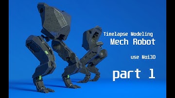 Timelapse Modeling Mech Robot Moi3D part 1