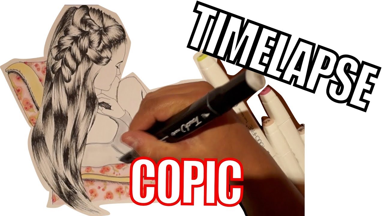 TimeLapse DRAWING Copic Markers - YouTube