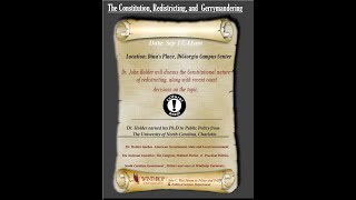 The Constitution, Redistricting, and Gerrymandering September 17th, 2019 Part 1