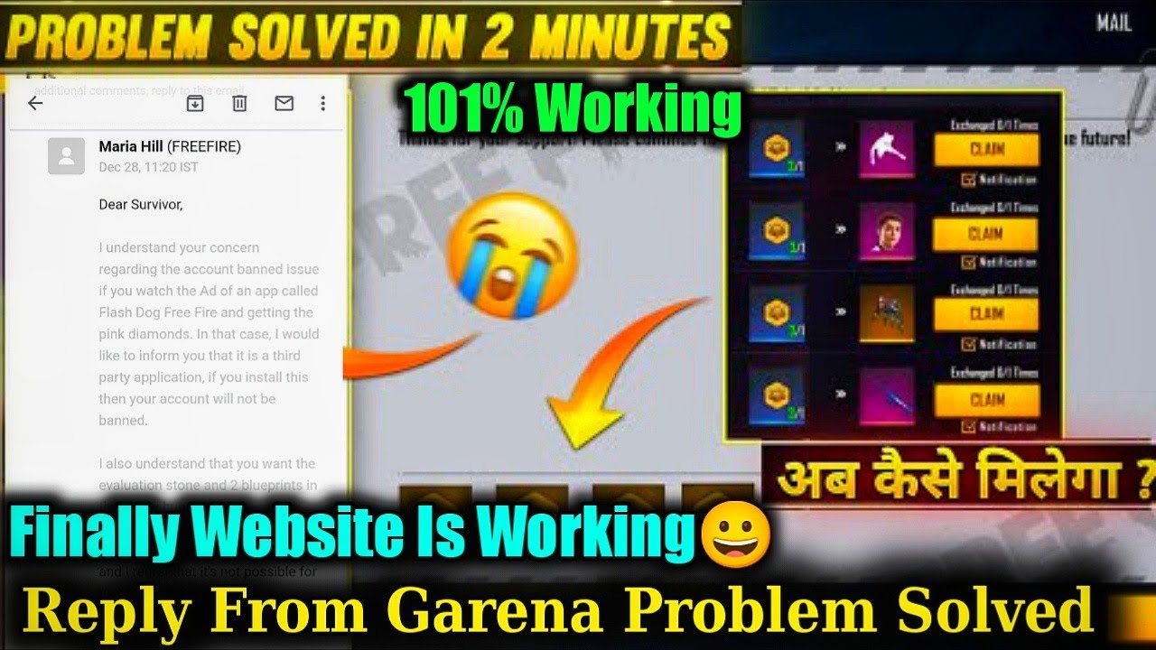 Free Fire Website Crash Working Solution||How Solve Website Crash Problem