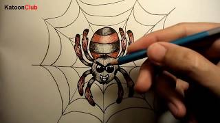 How to Draw Spider Cartoon Easy Step by Step