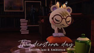 Library on a Thunderstorm Day Smooth Jazz ver. / Soothing Rain sounds ambience☔ 4hour