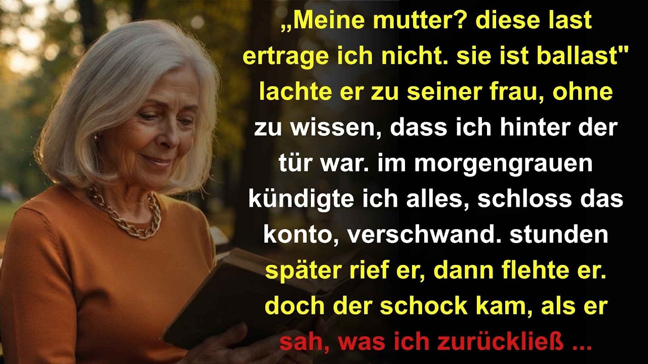 Es war nur eine vergessene Handtasche, die mich zurück nach Hause führte – und dann blieb ich auf der Treppe stehen, weil ich meinen eigenen Sohn lachen hörte: „Meine Mutter ist eine Last.“ Er...