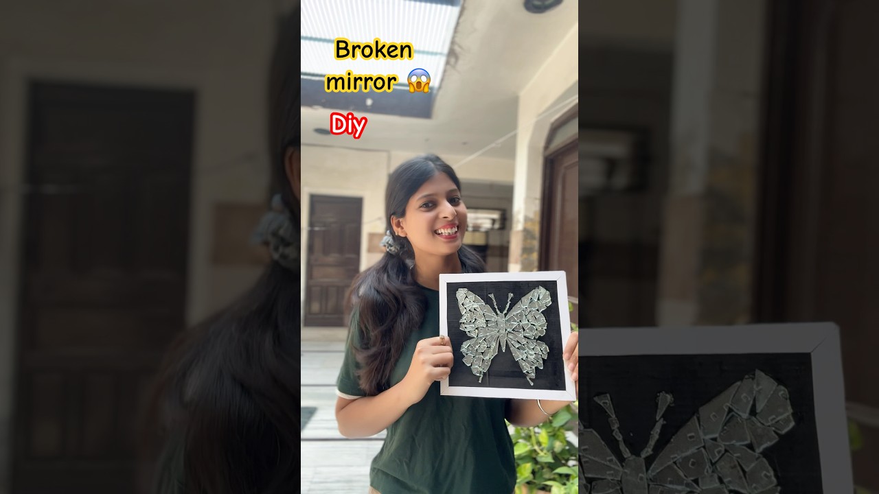 DIY Broken mirror frame / DIY Butterfly with mirror / mirror art 