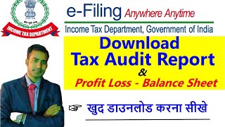 Information How to Download Tax Audit Report, BALANCE SHEET & PL in new income tax portal Update