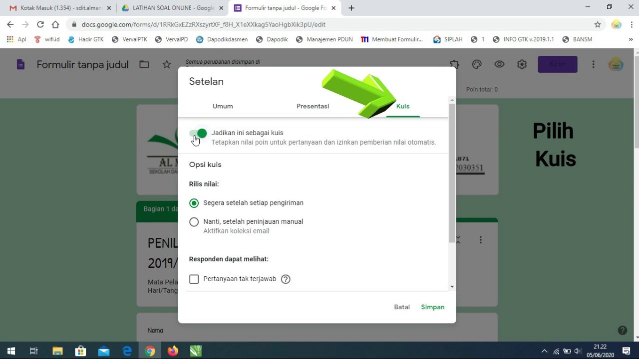 Membuat Soal Online Menggunakan Google Formulir di PC ...