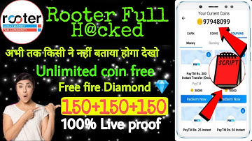 Rooter app coin add trick|rooter refer H@ck trick 2021 rooter app unlimited coin script Rahultricks🤑