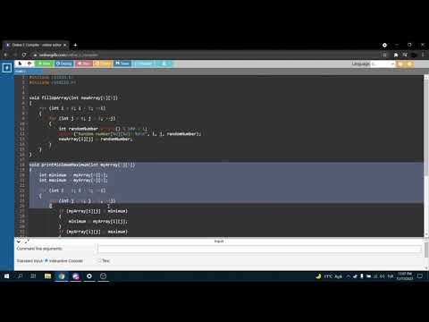 Functions To Calculate Minimum And Maximum 2 Dimensional Array In Random Numbers