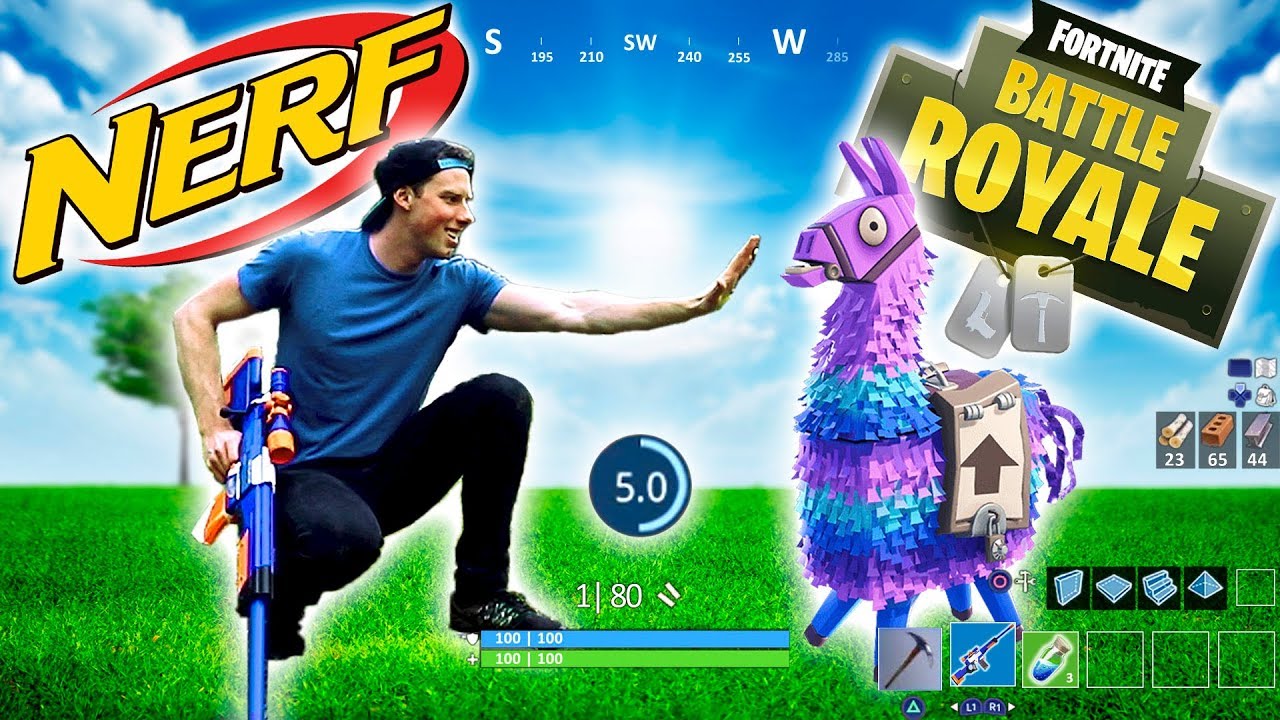 Nerf Meets Fortnite Battle Royale 2 Real Life Llama Sniper - nerf meets fortnite battle royale 2 real life llama sniper shootout