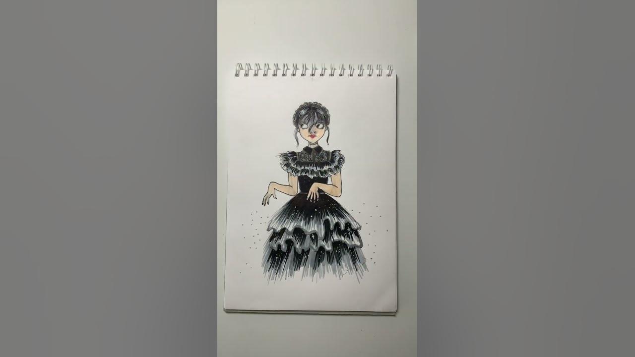 Рисунок Уэнсдэй 🖤 - YouTube