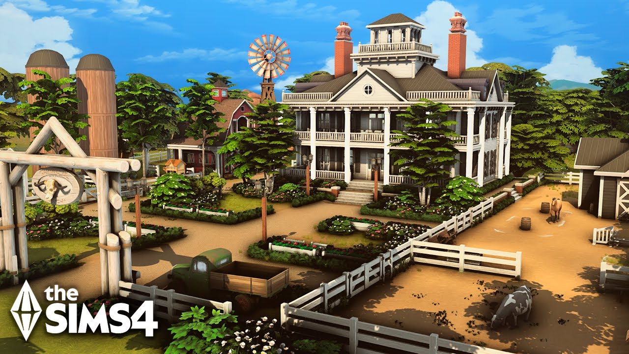 BIG TRADITIONAL RANCH (NO CC) - The Sims 4 Relaxing Speed Build