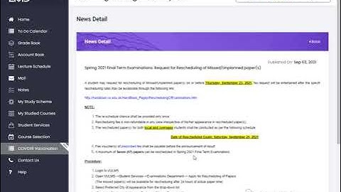 How to Reschedule of Final Term Exam