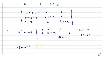 Prove that `Det[[x+y+2z,x,y],[z,y+z+2x,y],[z,x,z+x+2y]]=2(x+y+z)^3`