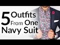 5 Outfits ONE Navy Suit | KILLER Looks From Classic Menswear | Creative Suit Style | Business Casual