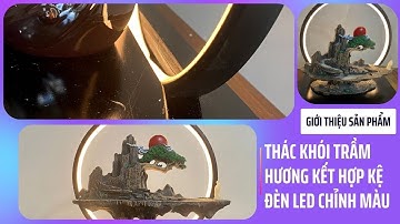 Thác khói trầm hương kết hợp kệ đèn Led chỉnh màu