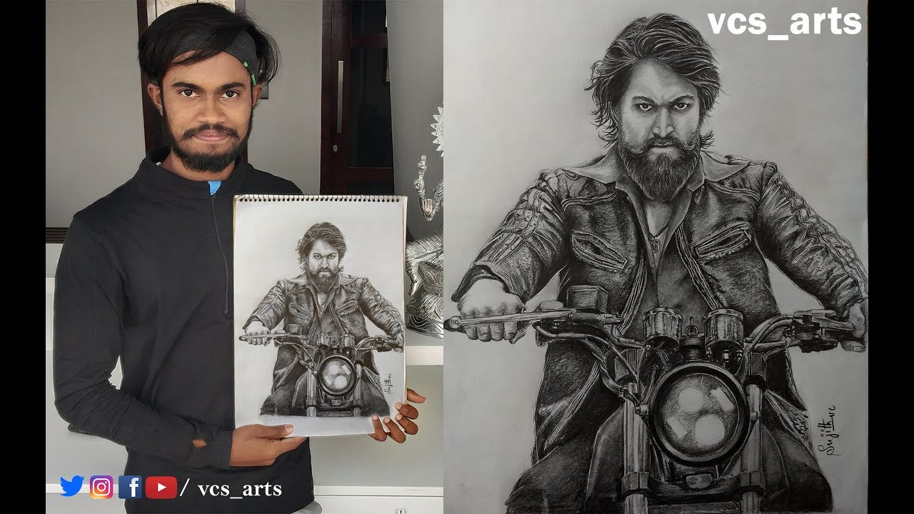 Tarun Kumar on LinkedIn: Drawing Kgf 2 Yash | Full work on my YouTube  channel # Tarun Verma Arts