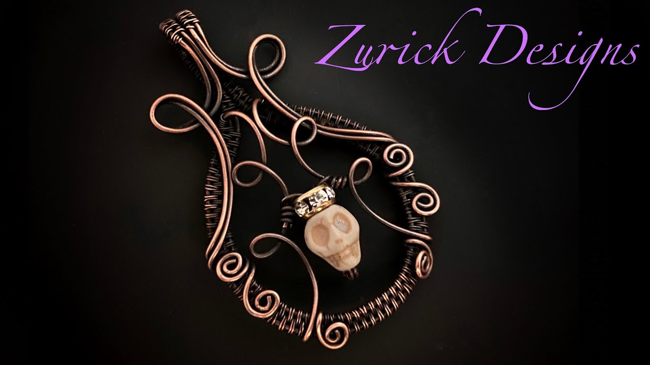 Wire Wrapping Tutorial- Woven Frame Bead Pendant With Skull Bead
