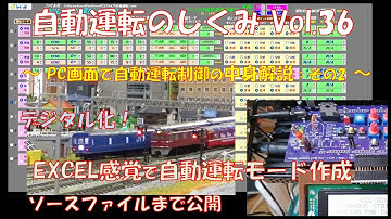【鉄道模型】自動運転のしくみ Vol.36 ～PC画面で自動運転制御の中身解説：その２～／EXCEL感覚で自動運転モード作成のPC画面製作の中身を公開。その第2弾としてイベントに応じたプログラムを解説