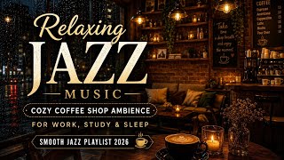 Rainy Coffee Shop Jazz ☕ Soft Piano Music and Cozy Night Ambience screenshot 4