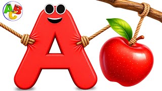    A is For Apple | Phonics & First Words for Kids | ABC Nursery Rhymes Video | Kids Learning ABC