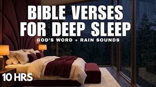 Let Go of Worry Tonight | Bible Verses For Deep Sleep With Gentle Rain Sounds (10 HRS)