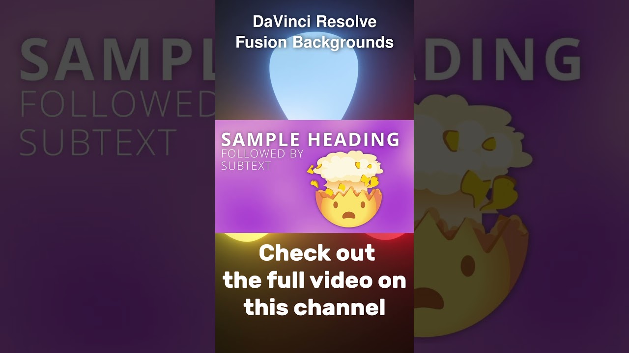 Fast-Noise Backgrounds #davinciresolve #tutorial #fusion
