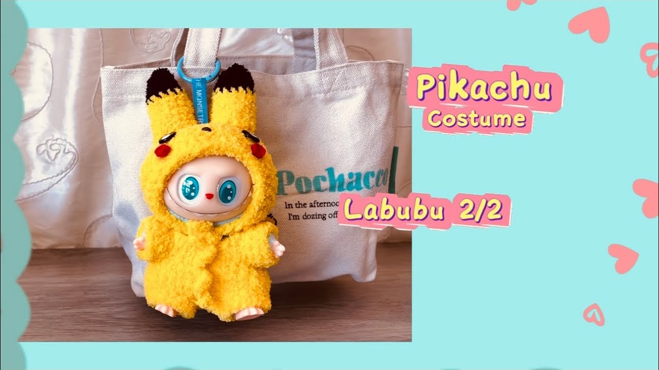Labubu Hoodie Pikachu crochet costume tutorial 2/2🐽how to crochet🎭🐽