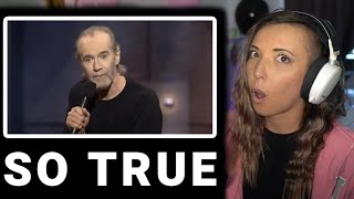 American Reacts to George Carlin on Soft Language