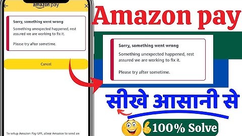 Sorry something unexpected happened in your amazon pay problem solve 2025