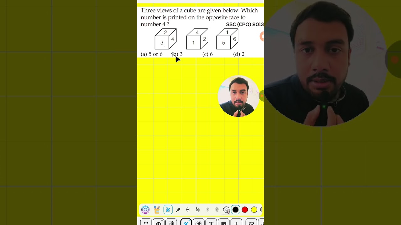 cube and dice reasoning question paper