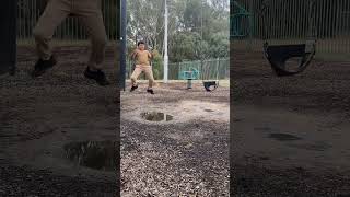 Boy does backflip off swing at playground then faceplants into muddy puddle