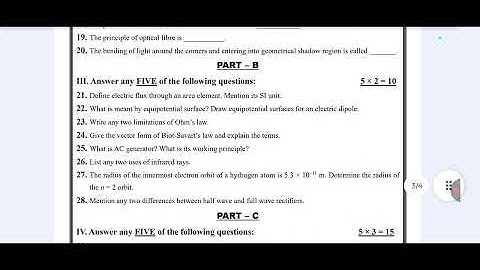 PUC 2 YEAR 2025 -2026  PHYSICS MODEL QUESTION PAPER -3 WITH ANSWER KEY KARNATAK BOARD