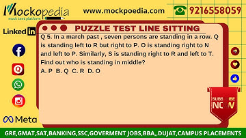 PUZZLE TEST(LINE SITTING) PRACTICE Q5-MockoPedia