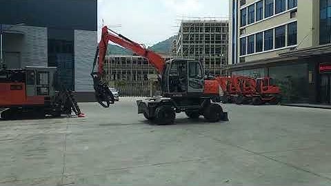 JG-95Z wood grapple loader excavator with grab stone sugarcane