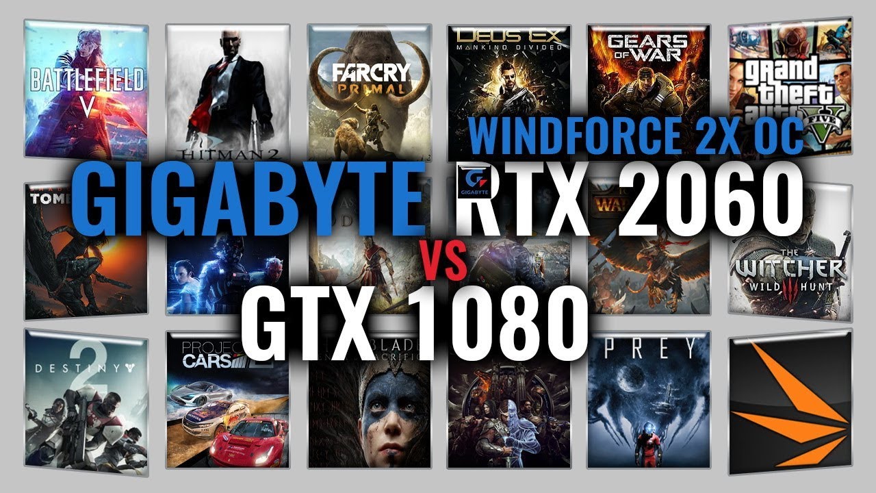 GIGABYTE RTX 2060 WINDFORCE 2X OC vs GTX 1080 Benchmarks | 53 tests