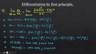 Differentiation by First principle.