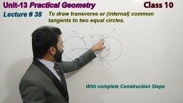 38-To draw transverse or (internal) common tangents to two equal circles.
