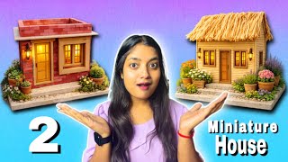 Diy 2 Miniature House Making 😱 Miniature Village House 🩷