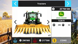 john deere tractor & headers delivered in Farming simulator 16 game play ||