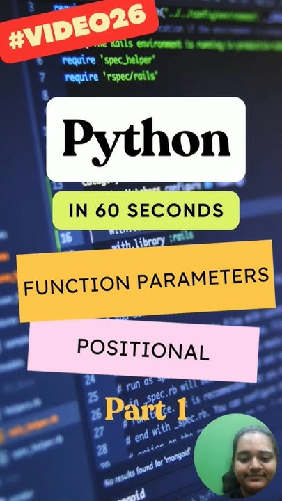 Positional Parameters : Types of Parameters in Python Part 1 #shorts ...