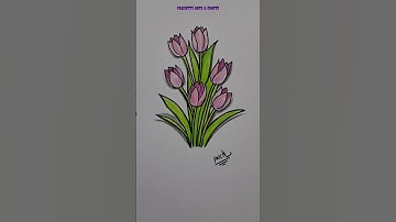 How to Draw Tulip Flowers #trending #shorts #ytshorts #youtubeshorts #shortvideo #viralvideo