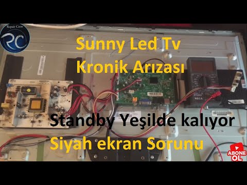 Sunny Led tv Siyah ekran sorunu, standby yeşilde kalıyor görüntü yok, Backlight On-Off voltajı yok